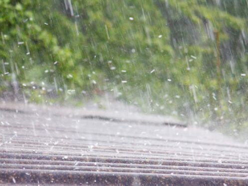 hail on roof