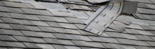 Storm damaged roof